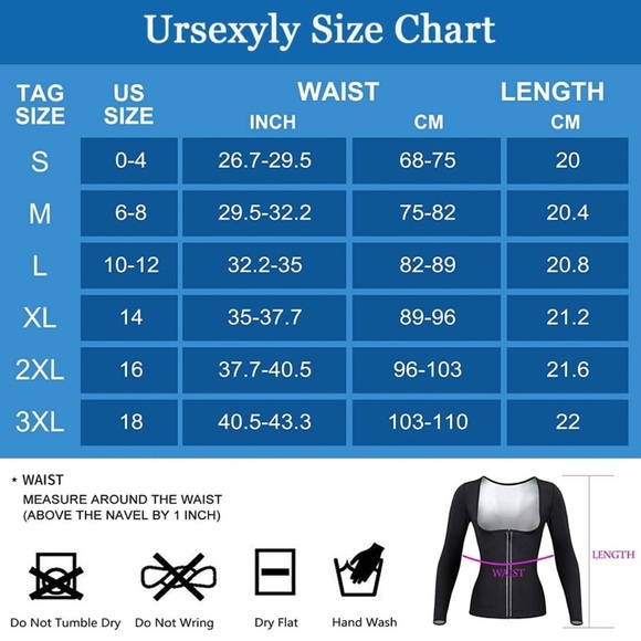 Sz S Ursexyly Women's Sauna Suit Weight Loss Hot Sweat Shirt Slim Waist Trainer - Picture 10 of 13